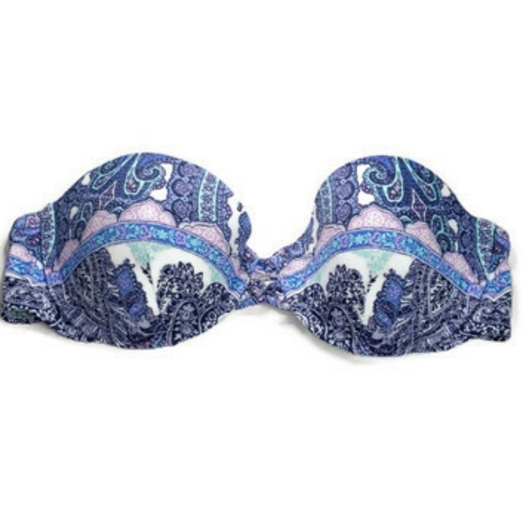 Victoria's Secret Paisley Swimsuit Bikini Swim Top Paisley 32C Underwire